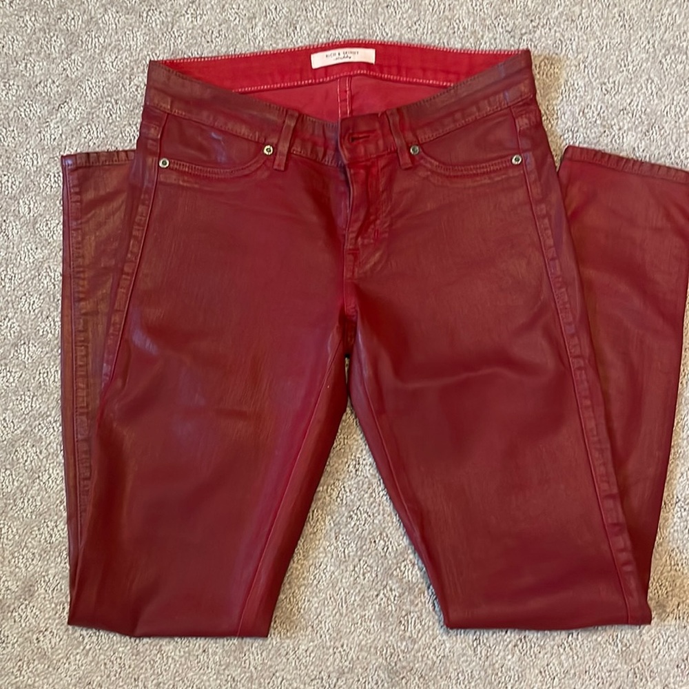Rich & Skinny coated red jeans